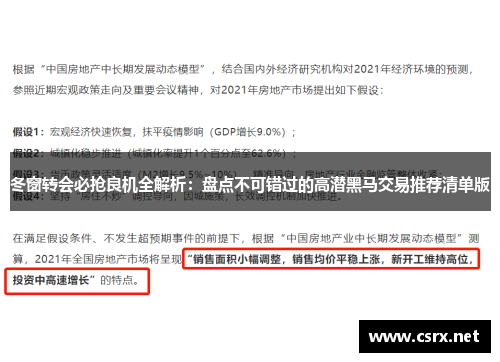 冬窗转会必抢良机全解析:盘点不可错过的高潜黑马交易推荐清单版 冬窗转会必抢良机全解析:盘点不可错过的高潜黑马交易推荐清单版